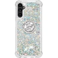 thumbnail image 2 of Phone Case for Samsung Galaxy A14 5G,Shockproof Clear Quicksand Glitter Flowing Liquid with Bling Diamond Ring Stand,Cute Women Girls Case for Galaxy A14 4G/5G 6.6'' LS-Silver, 2 of 14