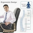 thumbnail image 5 of CLATINA Ergonomic Executive Office Chair with Soft Padded Armrest, PU Leather High Back Computer Chair with Lumbar Support for Home Office Black, 5 of 8