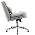 thumbnail image 3 of Ktaxon Armless Office Chair Linen Fabric Study Chair Adjustable Swivel Vanity Chair with Ergonomic Backrests for Conference and Home Light Gray, 3 of 8