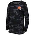 thumbnail image 2 of Women's New Era Black Cleveland Browns Camo Long Sleeve T-Shirt, 2 of 3