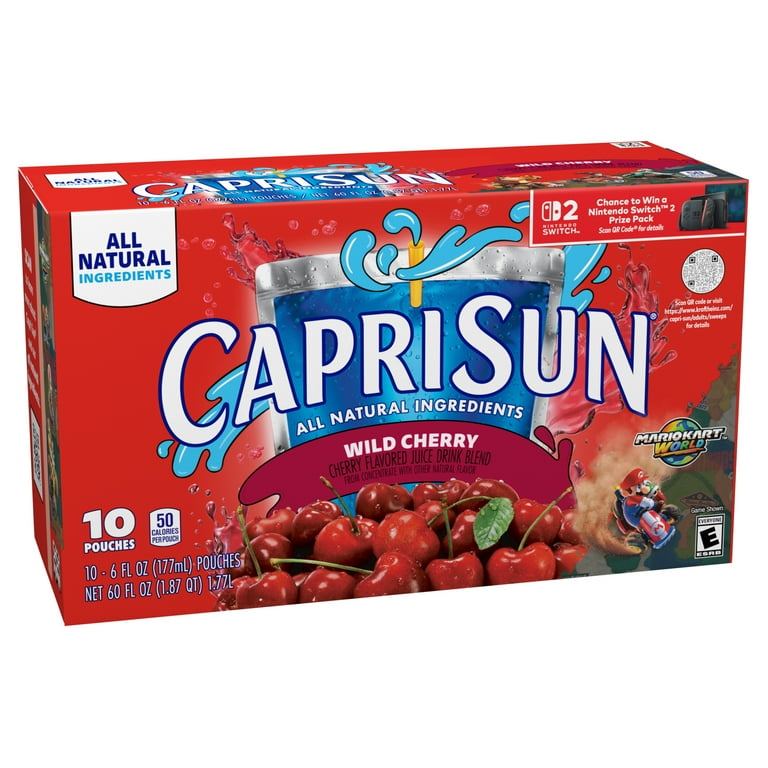 Capri Sun Wild Cherry Juice Pouches, 10 ct, 6 fl oz, Juice Drink