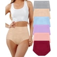 thumbnail image 7 of Loritta Underwear for Women Cotton High Waisted Briefs Full Coverage Panties for Ladies 6 Pack, Size S-2XL, 7 of 7