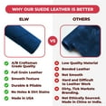 thumbnail image 4 of ELW Premium Suede Cowhide 2-4 oz 1-1.6mm - Soft Full Grain Pre-Cut Side Leather - 2-4 SQ FT 2 PCS,Denim - USA Made Silky Buffed Suede Fabric Leather for Car Upholstery, Crafts, Garments, Furniture, 4 of 9