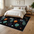 thumbnail image 3 of ODIKA 6'x9' Washable Area Rug Astronaut Cyber Arcade Galaxy Motifs Sapcerug Fireworks Anime Flowing Dynamic for Queen Size Bedroom, Under Bed, Master Suite, Easy Care, Non-Shedding, 3 of 7