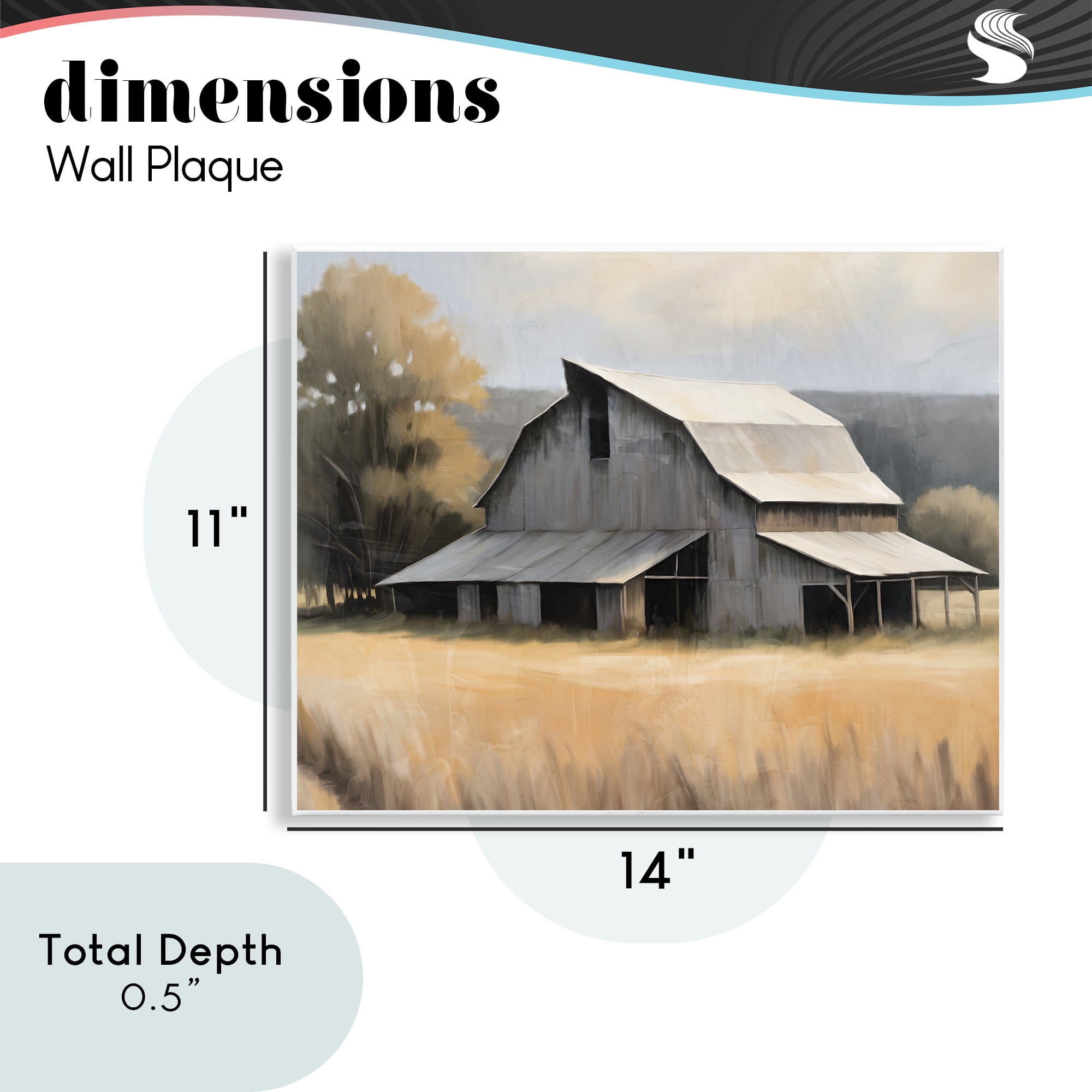 Stupell Industries In The Field Farm Structure Wall Plaque Art, design by Kim Allen