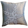thumbnail image 1 of Funda de almohada morada con lentejuelas 3D, diseño de estrellas de mar, playa y océano, 35 x 35 cm (14 x 14 pulgadas), funda de almohada de seda, diseño floral mediterráneo, mar - Estrellas de mar, 1 of 5