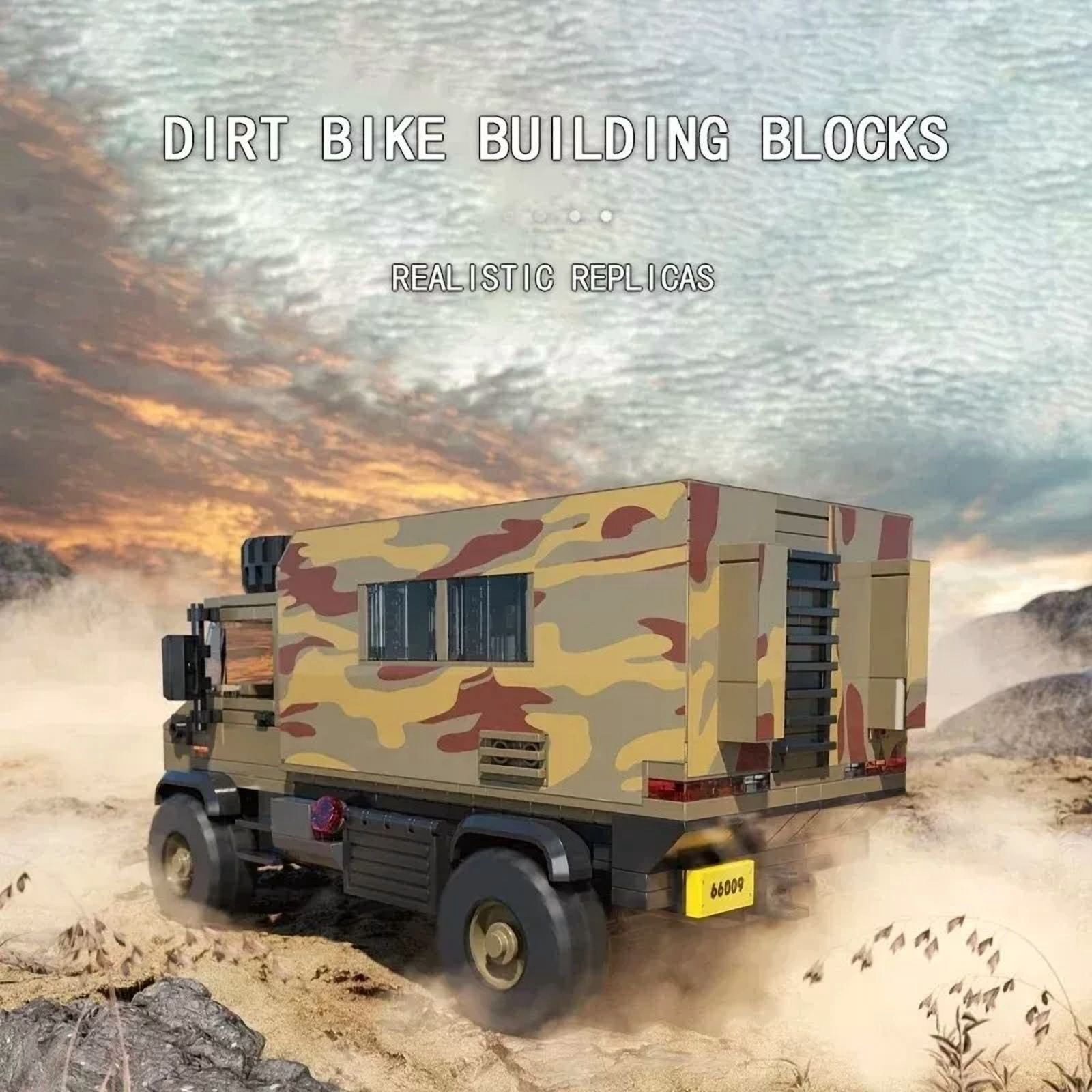 Remocguys Army Truck Building Set Military Car Toys for Adults Compatible with Lego Cars 648 Pcs