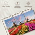 thumbnail image 6 of Elephant Stock Netherlands Tulips And Windmills Wall Art - Horizontal Multi Panel Canvas - Living Room Wall Decor - Nature Multi Panel - Gold And Beige Decor - 38" x 24", 6 of 8