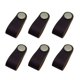 thumbnail image 3 of 6pcs Gabinete asas de cuero hecho a mano de la manija Dresser cajón Perillas tiradores de las puertas de la cocina tirones Perilla Negro, 3 of 6