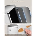 thumbnail image 5 of Lovewind 5.2 Gallon Trash Can with Lid,Footstep Garbage Kitchen Can for Kitchen Bedroom Home Office, 20 Liter Trash Bin Brushed Stainless Steel Waste Bin with Soft-Close Lid,Silver, 5 of 8