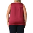 thumbnail image 4 of Agnes Orinda Women's Plus Size Silk Satin Tank Tops V Neck Casual Cami Sleeveless Blouses Summer Basic Camisole 1X Burgundy, 4 of 7
