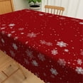 thumbnail image 4 of Nanqianyi Red Christmas Snowflakes Tablecloth Rectangular 54 x 72 inch, Washable Table Cover for Christmas Family Gathering Decoration, 4 of 6