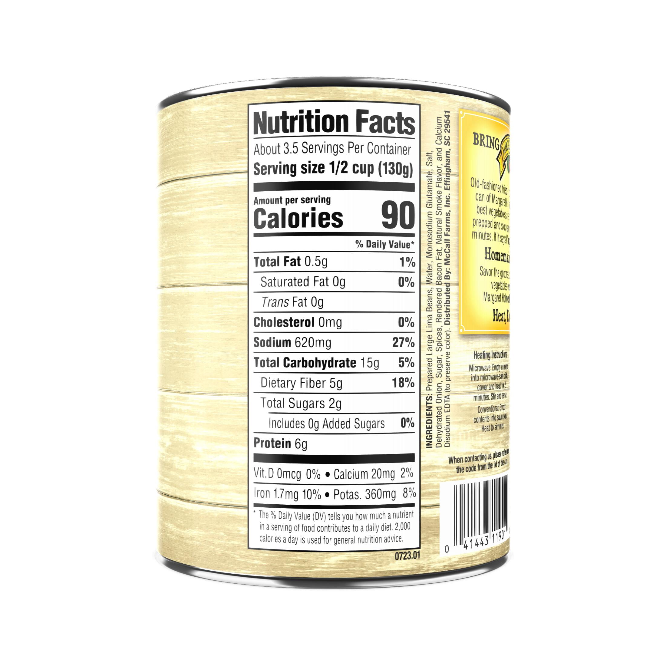 (8 pack) Margaret Holmes Seasoned Butter Beans, Canned Beans, 15 oz