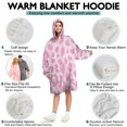 thumbnail image 5 of Pink and Pink Of Leopard Print Wearable Oversized Blanket,Wearable Blanket Hoodie for Adults,Cozy Hooded Blankets with Super Pockets,Super Warm Fuzzy Pullover for Women & Men, 5 of 6