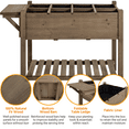 thumbnail image 6 of Topeakmart Solid Wood Elevated Garden Bed Planter Box with Removable Grow Grids, Dark Brown, 6 of 13