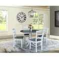thumbnail image 4 of International Concepts 42" Dual Drop Leaf Dining Table with 4 Madrid Ladder Back Chairs in White/Heather Gray, 4 of 7