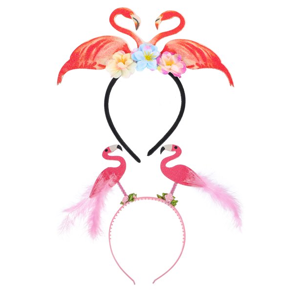 KAKOWELY 2 diademas tropicales con diseño de flamencos, ideal para fiestas luau y verano.