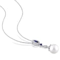 thumbnail image 3 of Everly Women's Created Sapphire 10k White Gold Necklace, 3 of 6