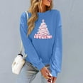 thumbnail image 4 of Womens Christmas Sweatshirts Pink Bows Tree Print Casual Crew Neck Tops Fashion Loose Long Sleeve Fall Outfits, 4 of 5