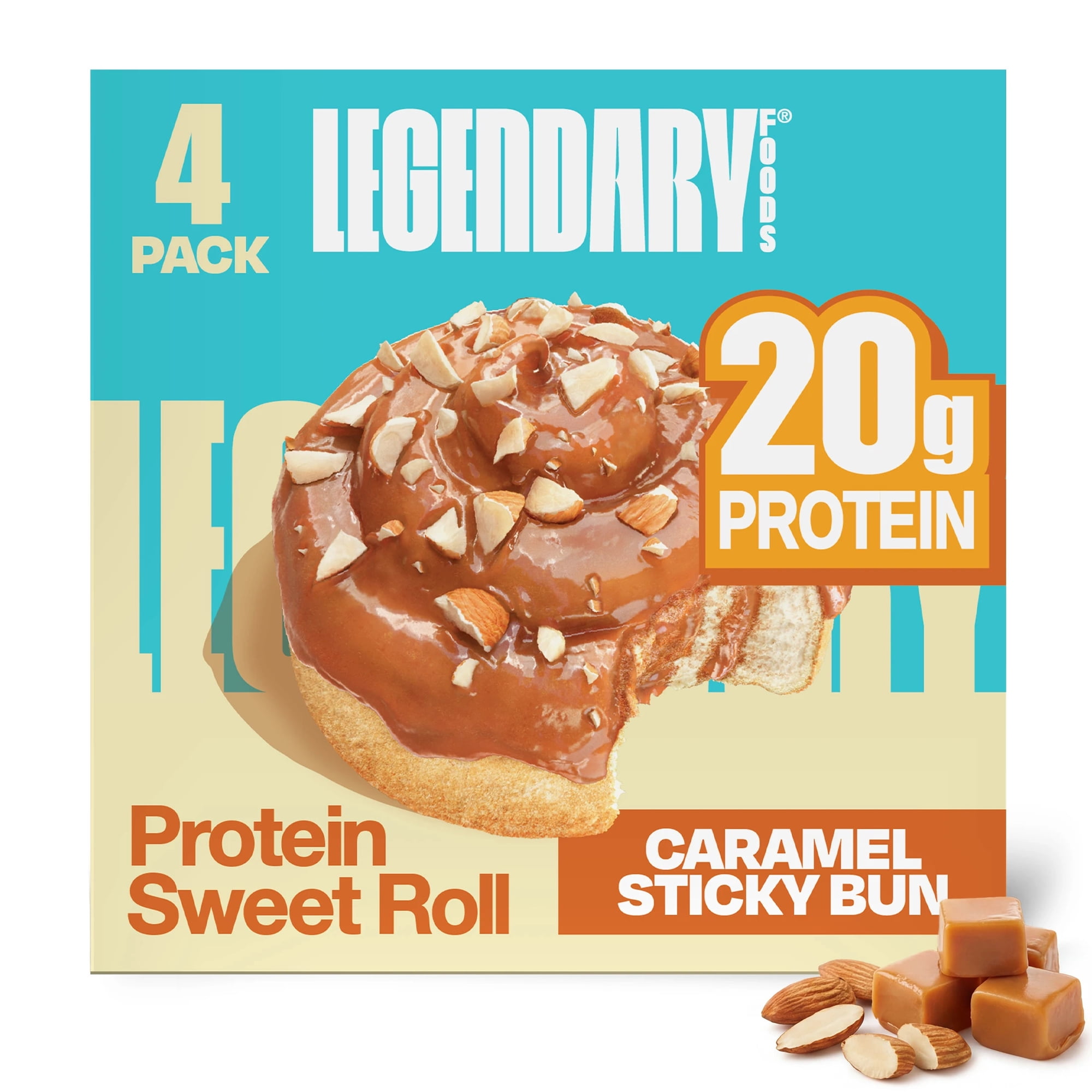 Legendary Foods-Protein Sweet Roll-Caramel Sticky Bun 9.2oz/ 4ct