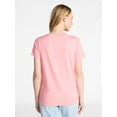 thumbnail image 2 of Time and Tru Women's Cotton V-Neck Tee with Short Sleeves, Sizes XS-4X, 2 of 5
