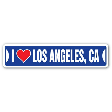 I LOVE LOS ANGELES, CALIFORNIA Street Sign ca city state us wall road décor (Best Neon Signs In Los Angeles)