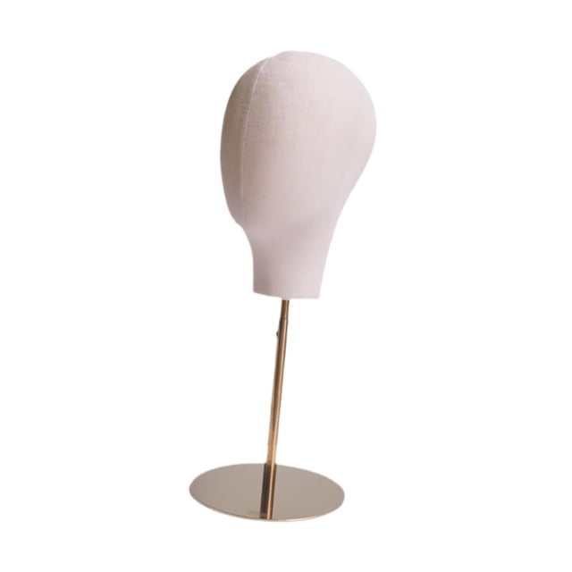 Soporte para cabeza de peluca, soporte para sombreros de altura ajustable para escritorio, base estable, modelo de soporte para peluca Base dorada