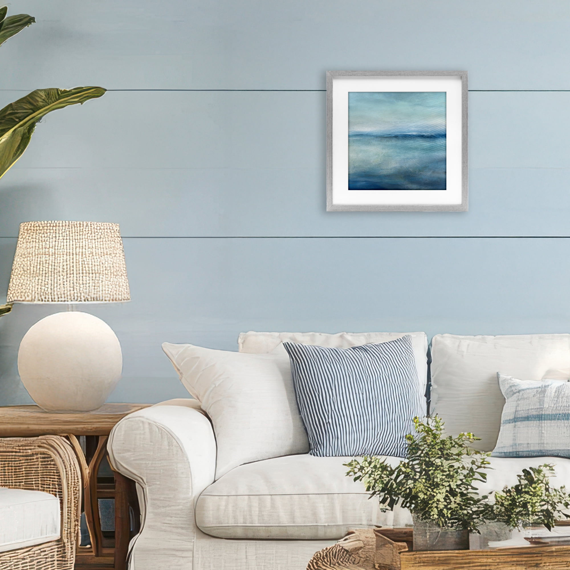Stupell Industries Misty Blue Coastal Horizon Gray Framed Print Under Glass, design by Carol Robinson