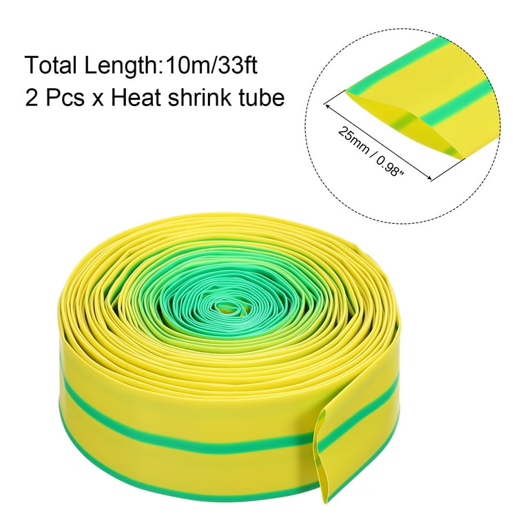 Uxcell 2pcs 1"(25mm) Dia 33ft Heat Shrink Tubing 2:1 Electric Insulation Wire Shrink Wrap Tubing For Industrial Electrical Cable Wire