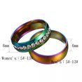 thumbnail image 2 of Men's Women's Wedding Band Stainless Steel Mystic Rainbow Couple Rings Size 5-13, 2 of 3