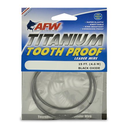 UPC: 0035926022836 | AFW Titanium Tooth Prof Single Strand Leader Wire 75Lb STI075B-15FT