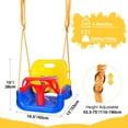 thumbnail image 6 of REDCAMP 3-in-1 High Back Baby Swing Seat, Toddler Swing, Indoor Outdoor, Adjustable Height, Anti-Flip, Kids Tree Swing Seat for Outside Playground, 6 of 7