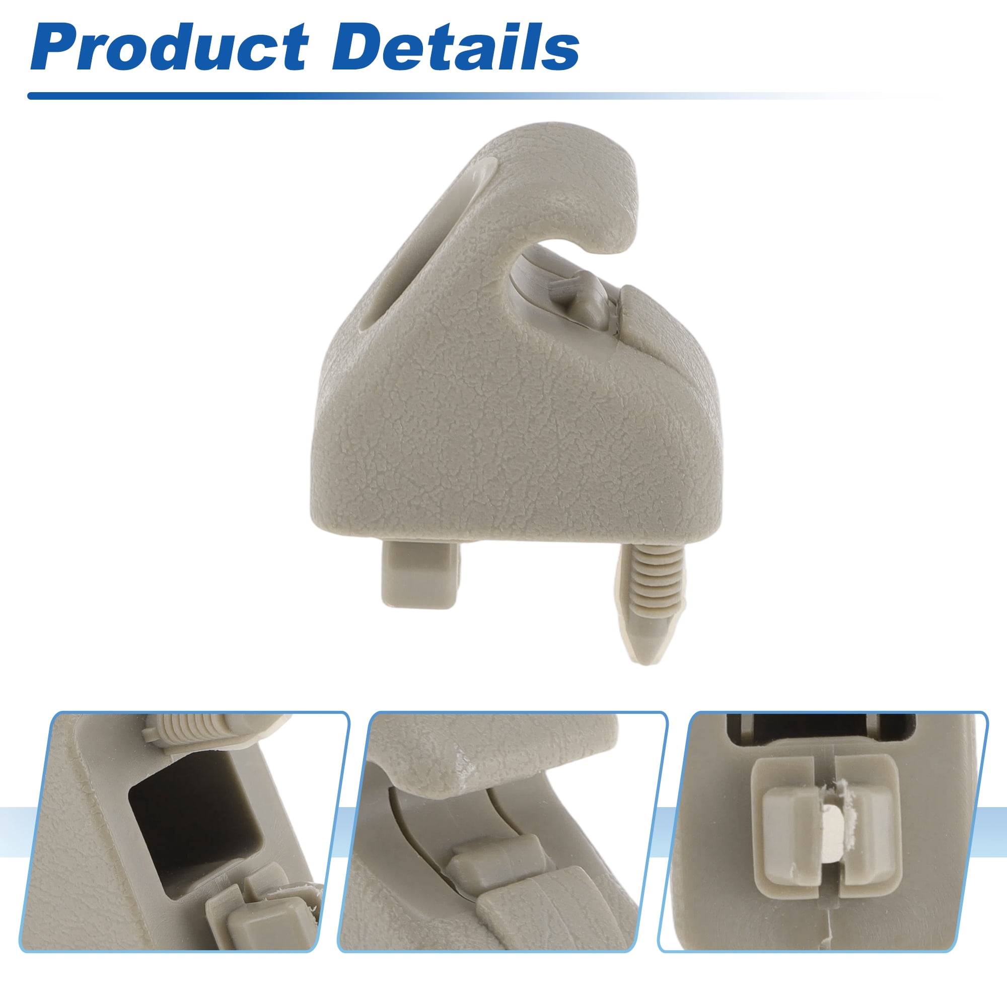 Unique Bargains 2Pcs Sun Visor Clip for Toyota 4Runner Tundra Hilux Surf Beige