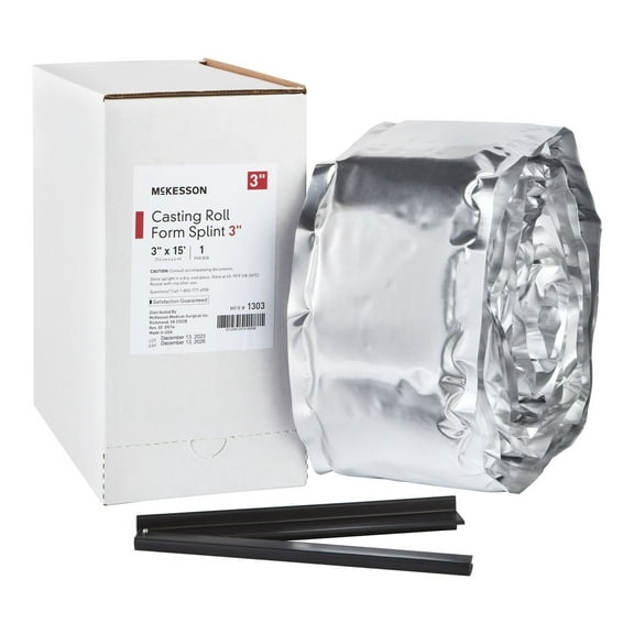 McKesson Padded Splint Roll - Fiberglass Orthopedic Casting Roll, 3 in x 15 ft, 1 Count, 1 Pack