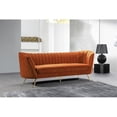 thumbnail image 2 of Pemberly Row Modern / Contemporary Cognac Velvet Sofa in Mahogany, 2 of 8