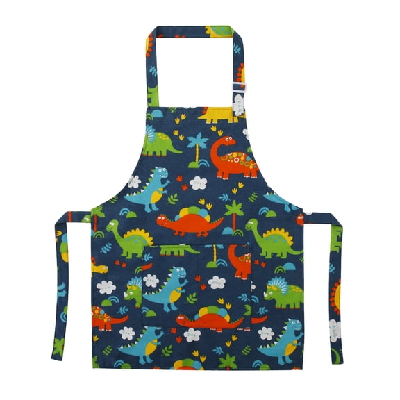 UNIWELL Kids Apron for 1.2-1.5m Boys Girls, Adjustable Neck Strap Children Kitchen Cooking Apron with Pocket for Baking Painting Art