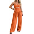 thumbnail image 2 of Sleeveless Jumpsuits for Women Halter High Waist Wide Leg Rompers Summer Causal Loose Overalls with Pockets, XL, 2 of 6