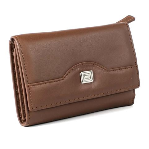 ID Stronghold Most Popular Ladies Compact Leather Trifold - RFID Wallets for Women - Tan
