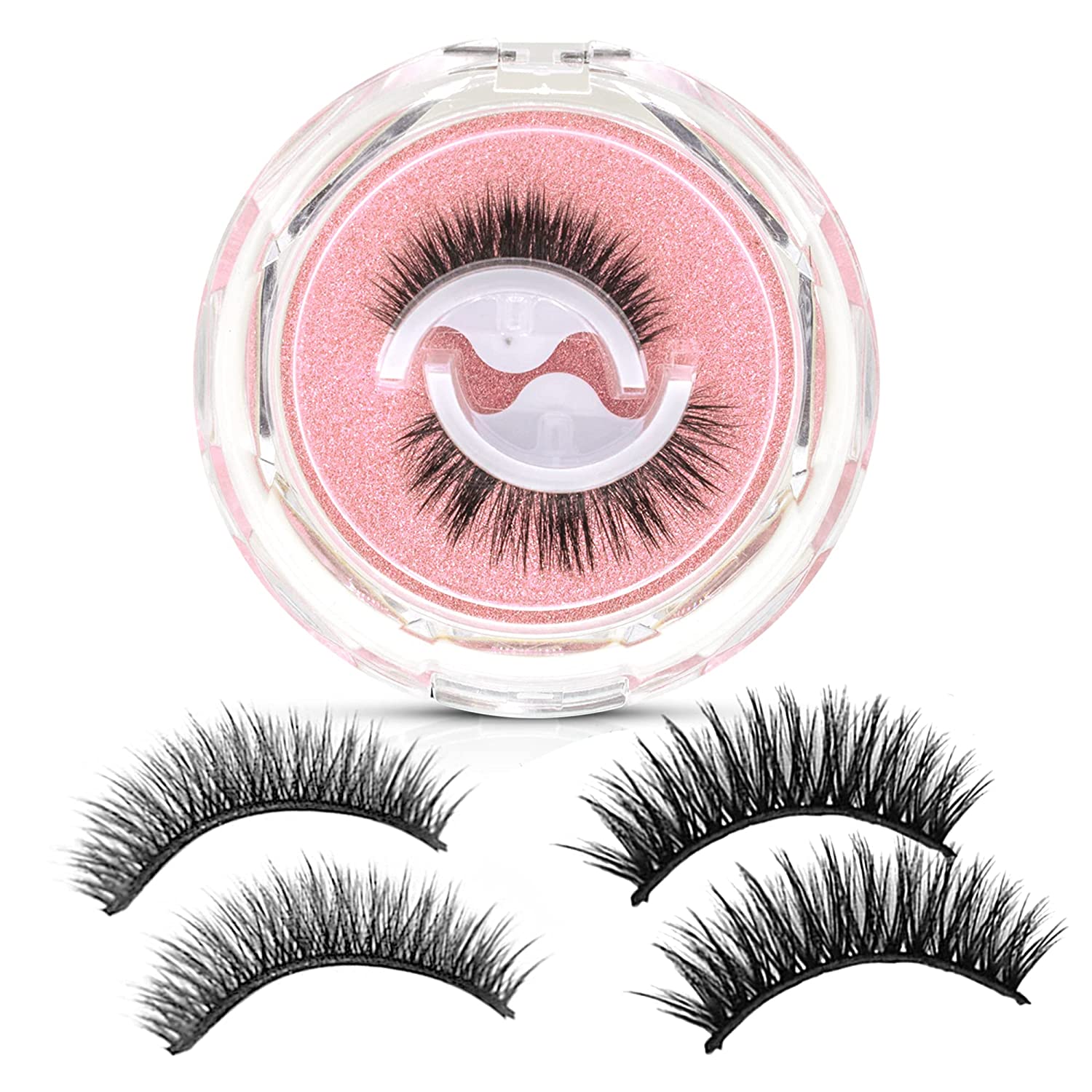Reusable Adhesive Eyelashes, 4 PCS Reusable Eyelashes Self Adhesive