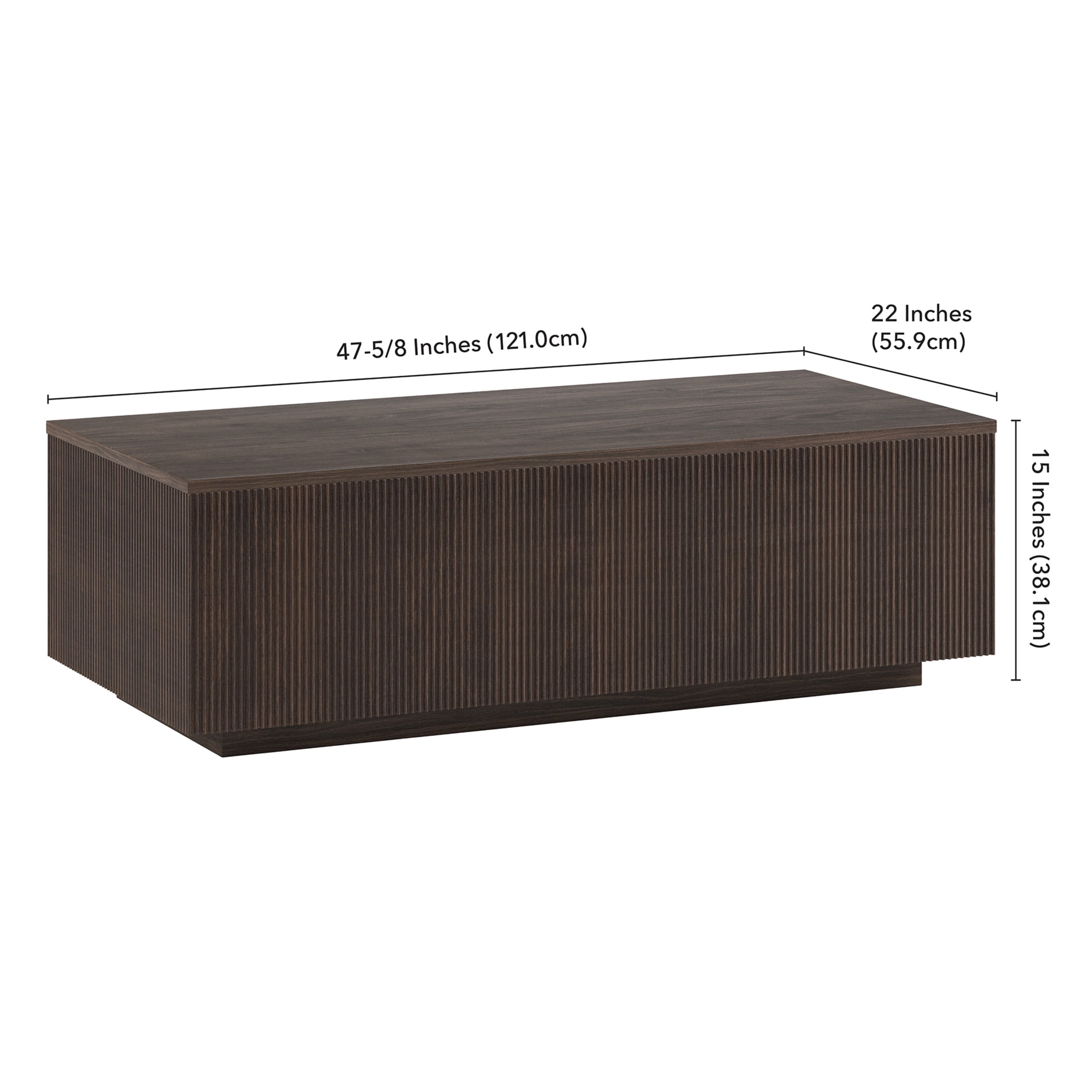 Evelyn&Zoe Modern/Contemporary 48" Wide Alder Brown Coffee Table