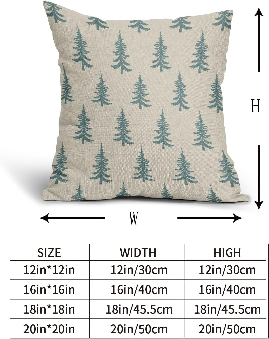 Christmas Tree Pillow Covers 18x18 Set of 2 Red Xmas Rustic Style Winter Print Decorative Outdoor Pillowcases Farmhouse Vintage Holiday Decorations Throw Cushion Case Decor for Couch Sofa Bed