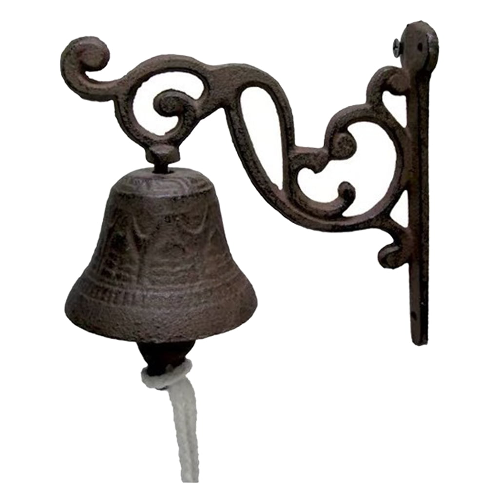 Antique Style Knocker Dinner Bell Cast Iron with Bird Wall Bracket Farm Bell 