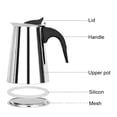 thumbnail image 4 of Coffee Maker Pot, Stainless Steel Moka Pot Polished  for Camping, 4 of 8