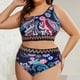 thumbnail image 2 of Tops de Bikini para Mujeres Traje de Baño de Bikini de Cintura Alta Floral Dividido de Gran Tamaño 95% Nylon 5% Spandex, Dos Piezas Modestas para la Playa, 2 of 9