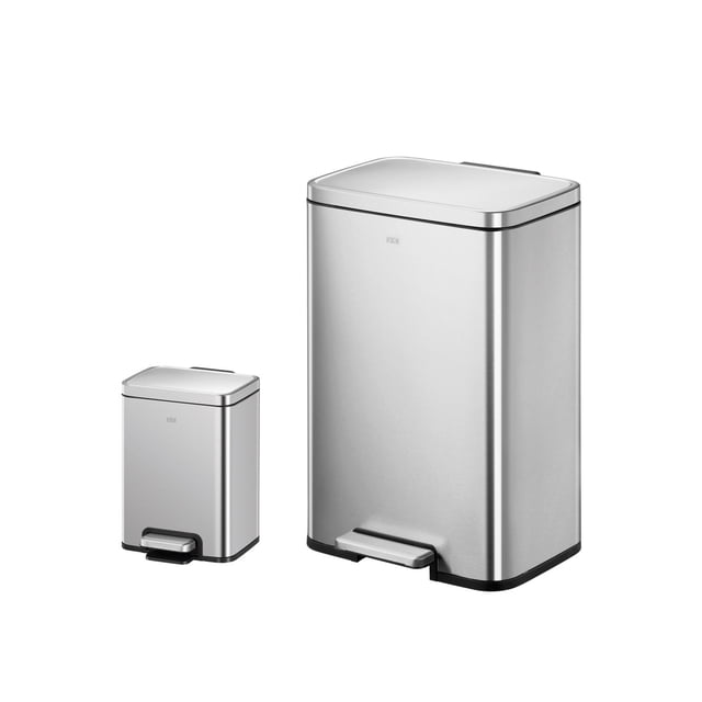 Set 2 Botes de basura EKO Madison Acero Inoxidable 50L y 6L Con tapa EK9361MT-6L+50L
