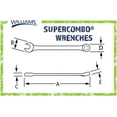 thumbnail image 3 of 6mm to 36mm Combo Wrench Set, 27pcs - 12 Point SUPERTORQUE™ Box End, SUPERCOMBO® Open End 7mm to 25mm & Standard Open End 26mm to 36mm. High Polish Chrome Finish. Williams® USA # JHWMWS-27TA, 3 of 12