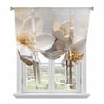 thumbnail image 2 of Magnolia Flower Tie Up Curtain 45 Inches Long, Retro Flowers Balloon Style Kitchen Window Curtain Over Sink, Small Window Rod Pocket Curtain 34"x45", 2 of 9
