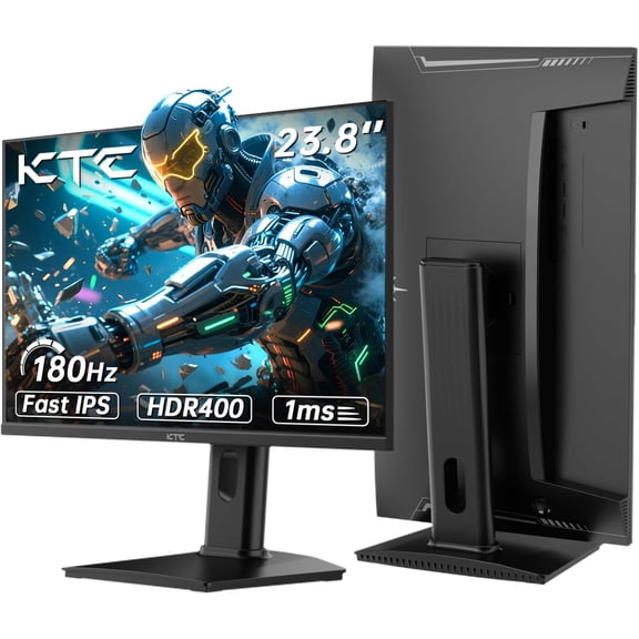 Restored KTC H24T7 24 " Gaming Monitor QHD 180Hz, Fast IPS 1440p Computer Monitor, Up to 185Hz, 1ms, G-Sync/FreeSync, HDR400, Height Adjustable, 2 x HDMI, 1 x DP
