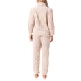 thumbnail image 3 of Conjuntos de pijama de mujer INSPIRE CHIC de franela de manga larga suave, cálido y cómodo para el invierno con bolsillos en color beige, 3 of 6