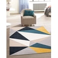thumbnail image 3 of Aqua Gemma Blue/Ivory Polyester Rug 5'0" x 7'0", 3 of 7